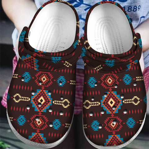 GB-NAT00770 Pattern Native American  Crocs Clogs Shoes
