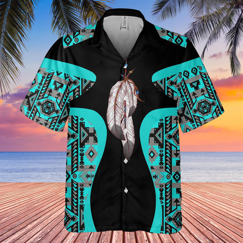 Powwow StoreGBHW000907 Tribe Design Native American Hawaiian Shirt 3D