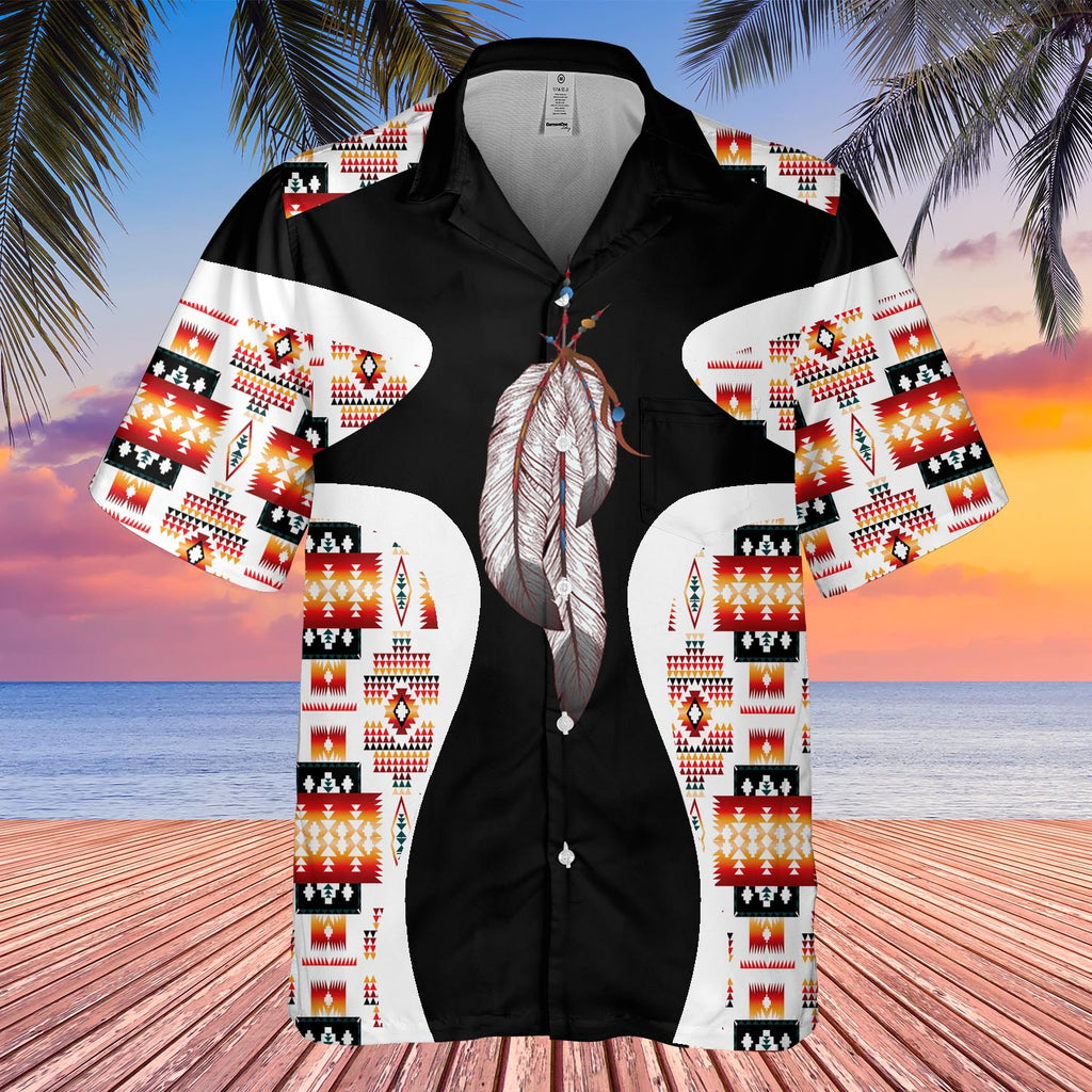 Powwow StoreGBHW000908 Tribe Design Native American Hawaiian Shirt 3D