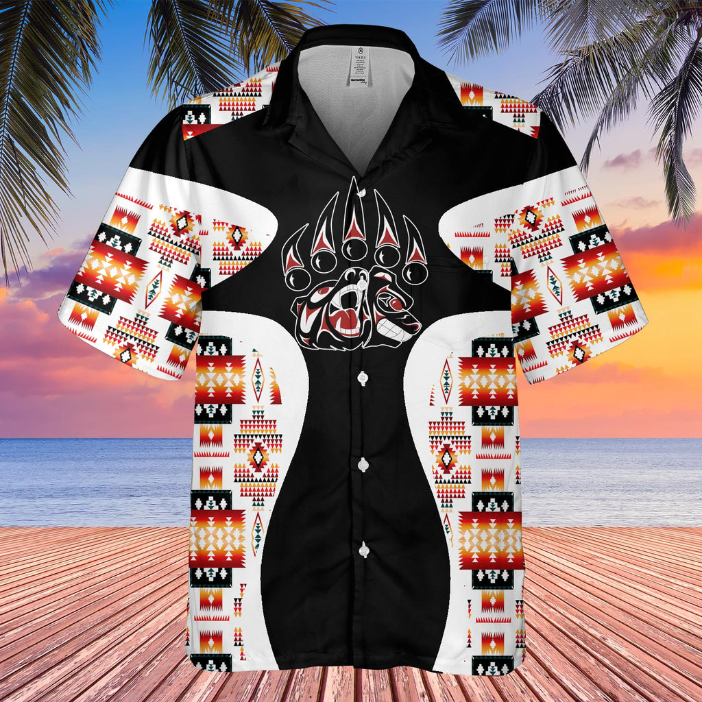 Powwow StoreGBHW000910 Tribe Design Native American Hawaiian Shirt 3D