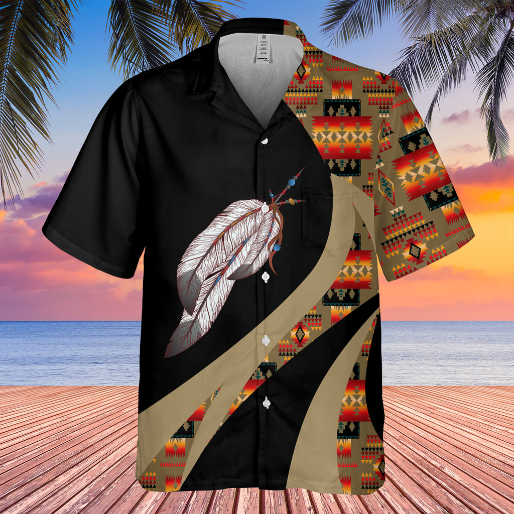 Powwow StoreGBHW000918 Tribe Design Native American Hawaiian Shirt 3D