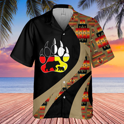 Powwow StoreGBHW000919 Tribe Design Native American Hawaiian Shirt 3D