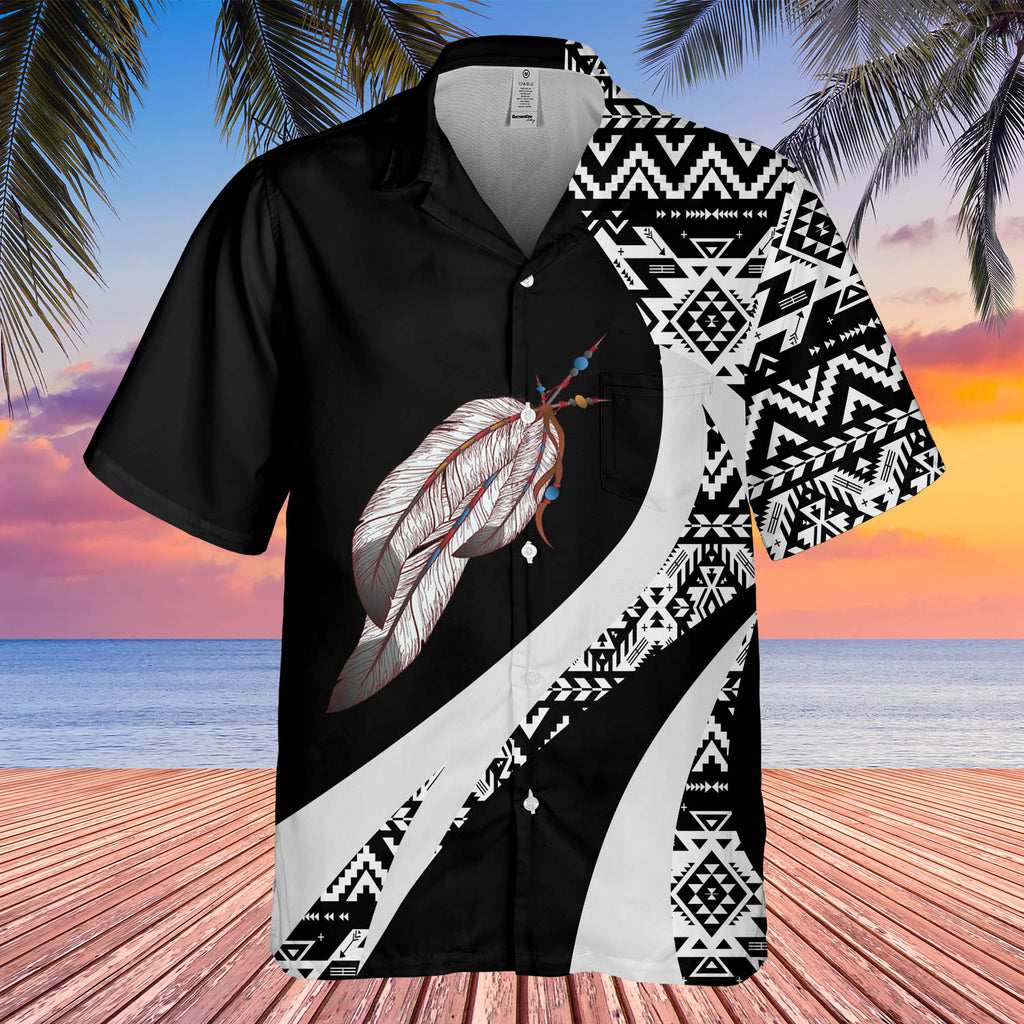 Powwow StoreGBHW000923 Tribe Design Native American Hawaiian Shirt 3D