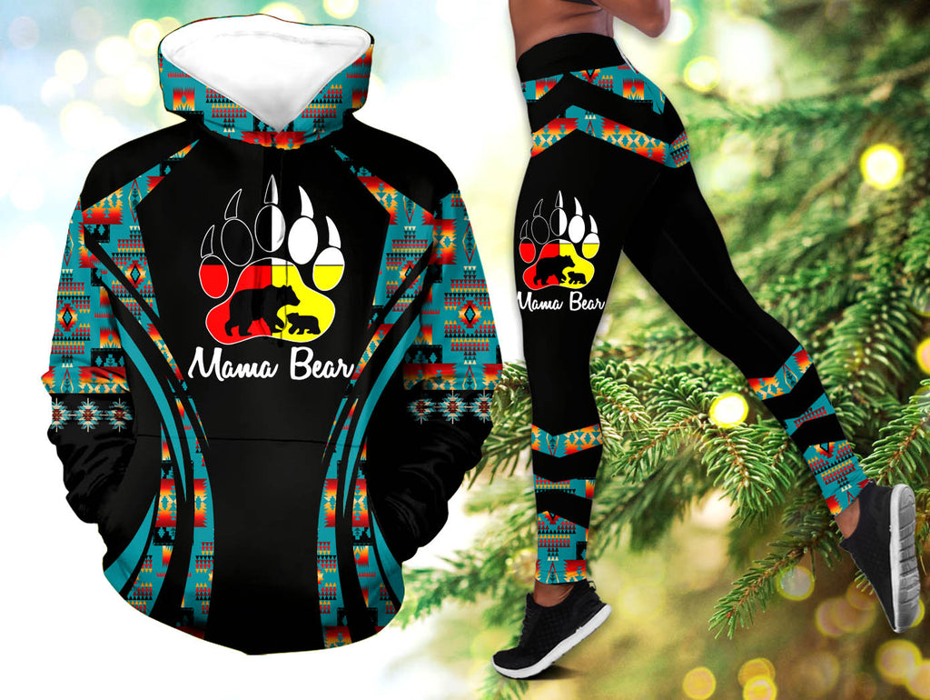 Powwow StoreHLS00689 Pattern Native 3D Hoodie Legging Set