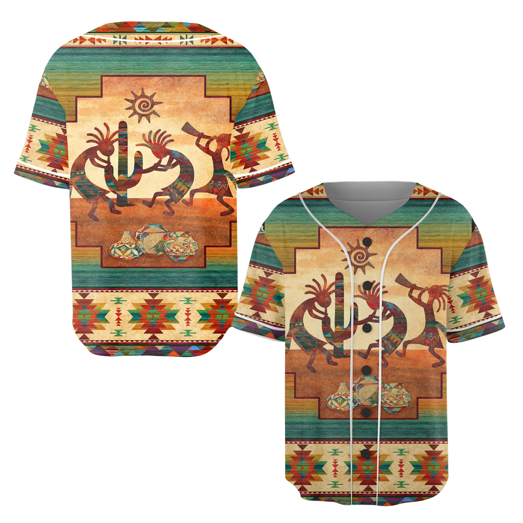 Powwow StoreGBNAT00054 Pattern Native Baseball Jersey