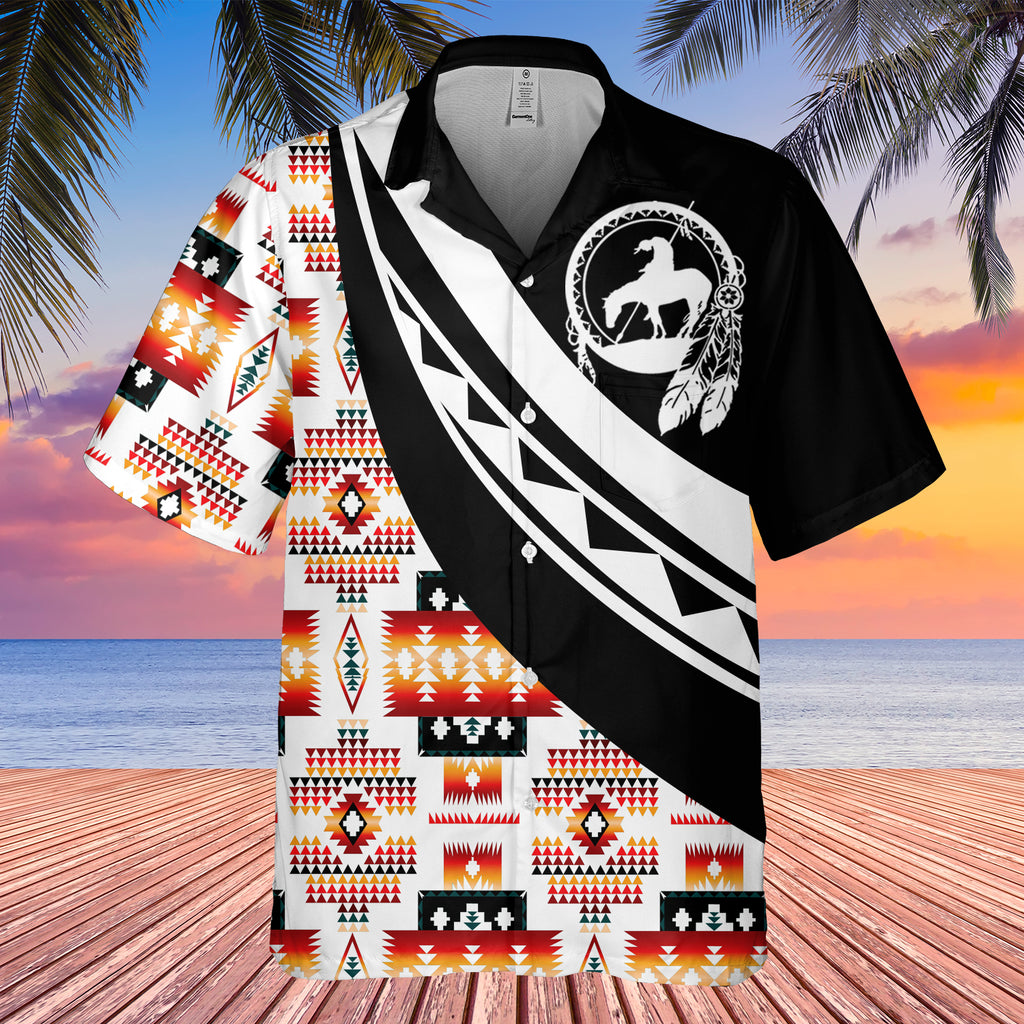 Powwow StoreGBHW001117 Tribe Design Native American Hawaiian Shirt 3D