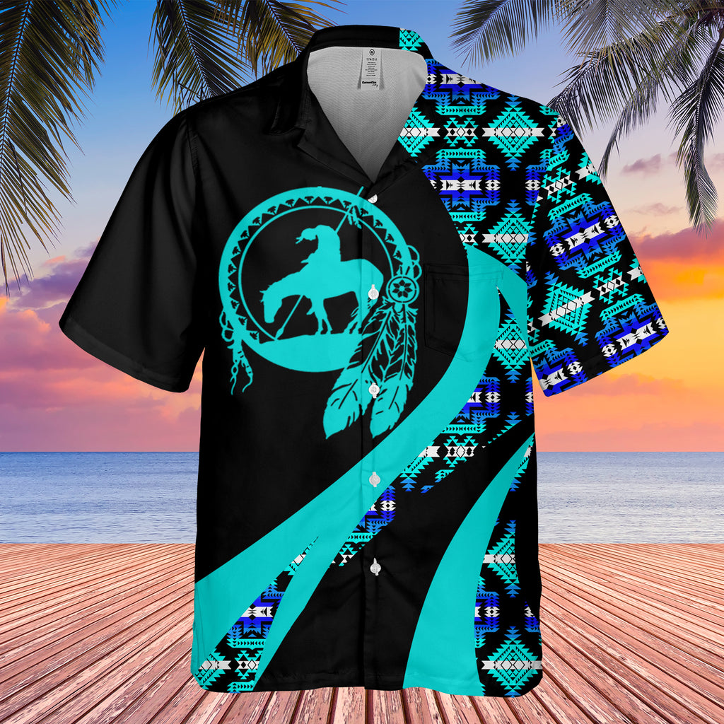 Powwow StoreGBHW000927 Tribe Design Native American Hawaiian Shirt 3D