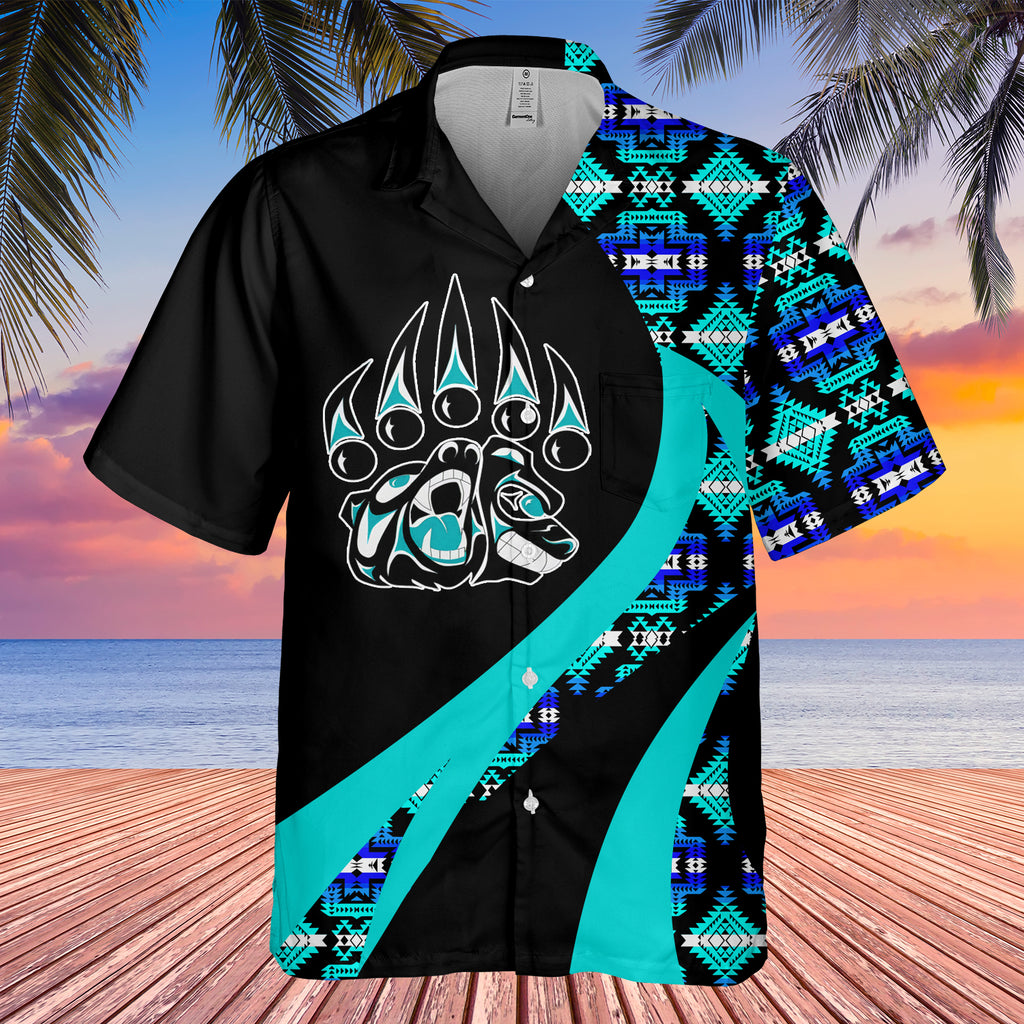 Powwow StoreGBHW000928 Tribe Design Native American Hawaiian Shirt 3D