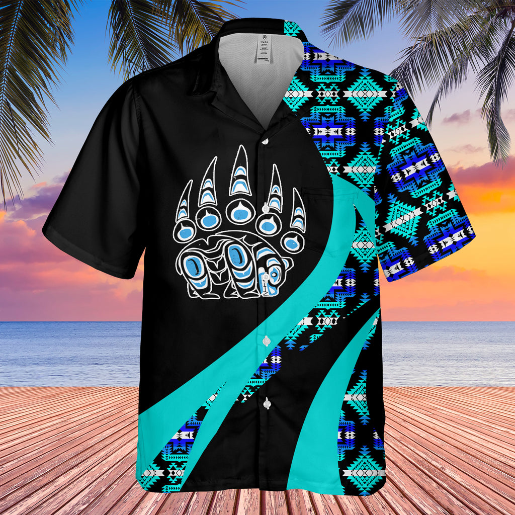 Powwow StoreGBHW000929 Tribe Design Native American Hawaiian Shirt 3D