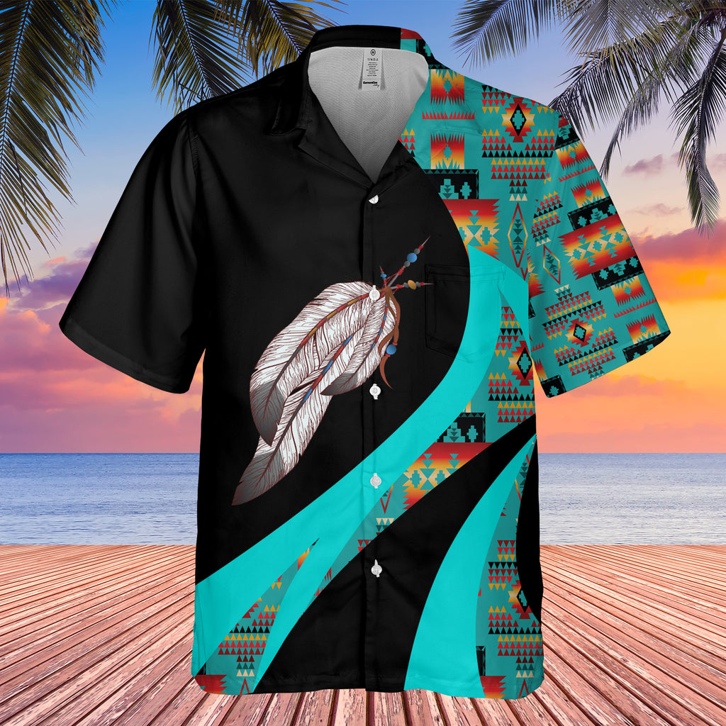 Powwow StoreGBHW000930 Tribe Design Native American Hawaiian Shirt 3D