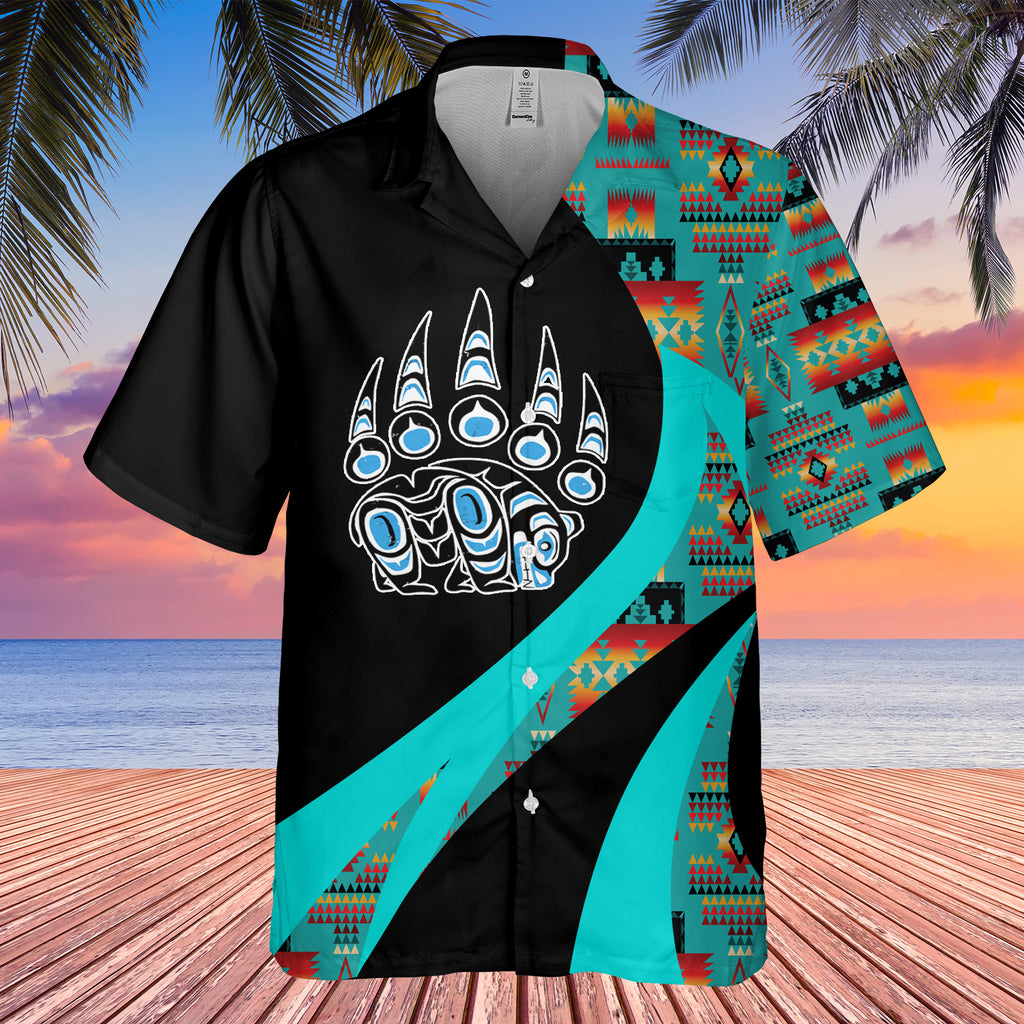 Powwow StoreGBHW000931 Tribe Design Native American Hawaiian Shirt 3D