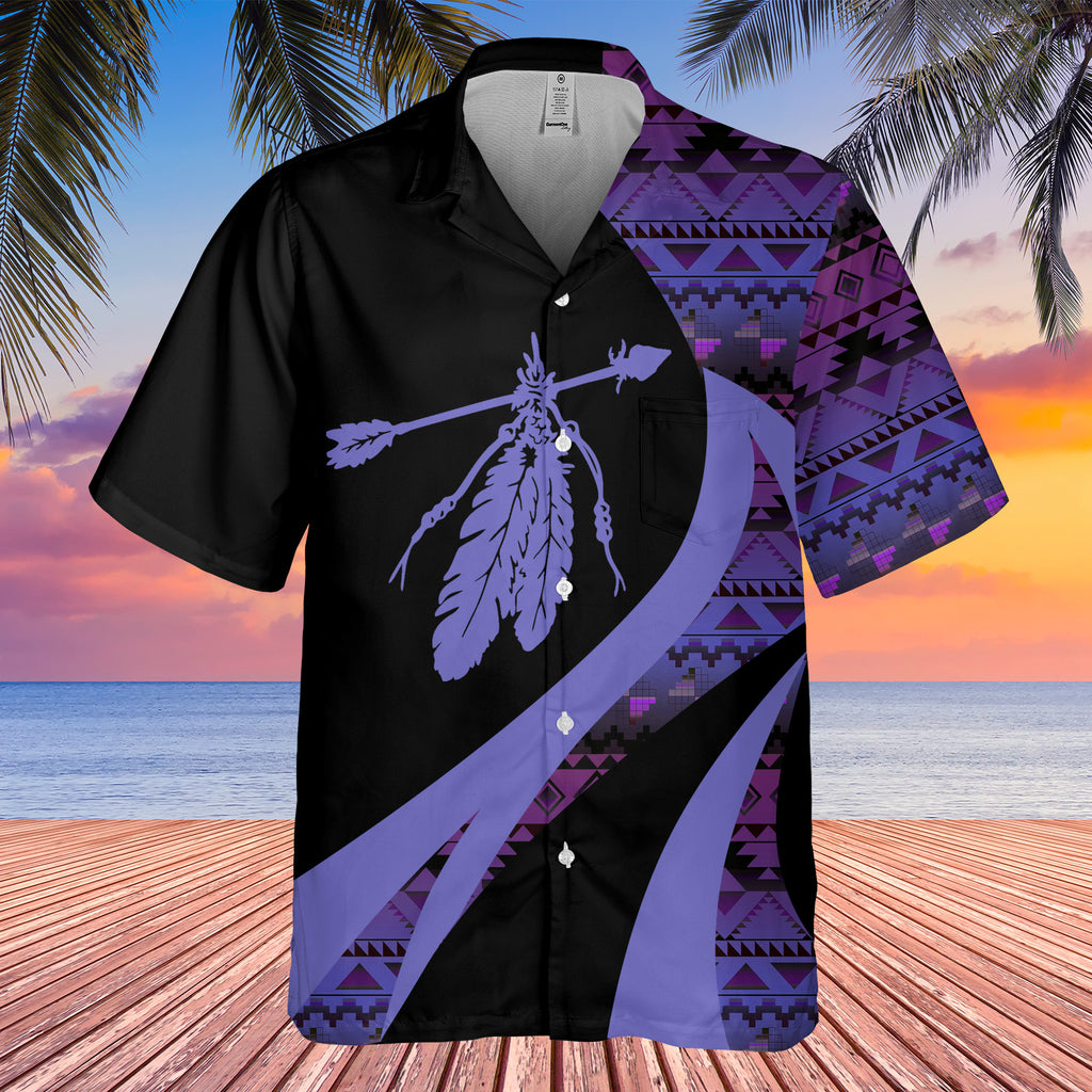 Powwow StoreGBHW000938 Tribe Design Native American Hawaiian Shirt 3D