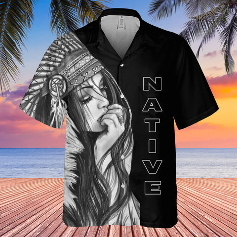 GB-HW000941 Tribe Design Native American Hawaiian Shirt 3D