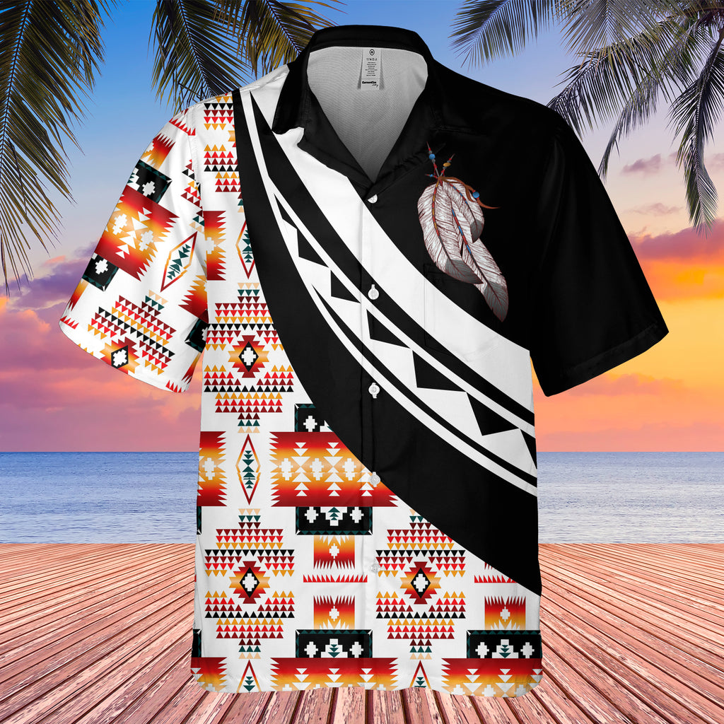 Powwow StoreGBHW001119 Tribe Design Native American Hawaiian Shirt 3D