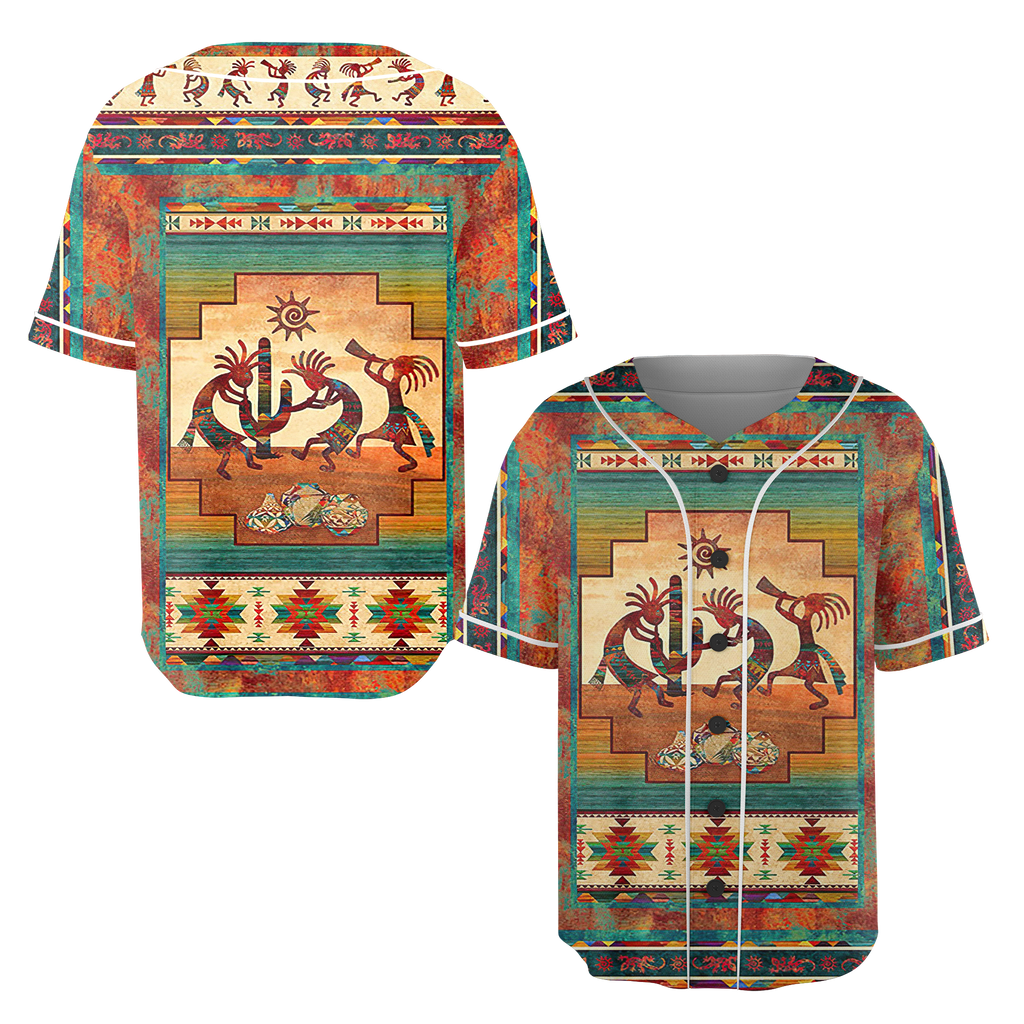 Powwow StoreGBNAT0005402 Pattern Native Baseball Jersey