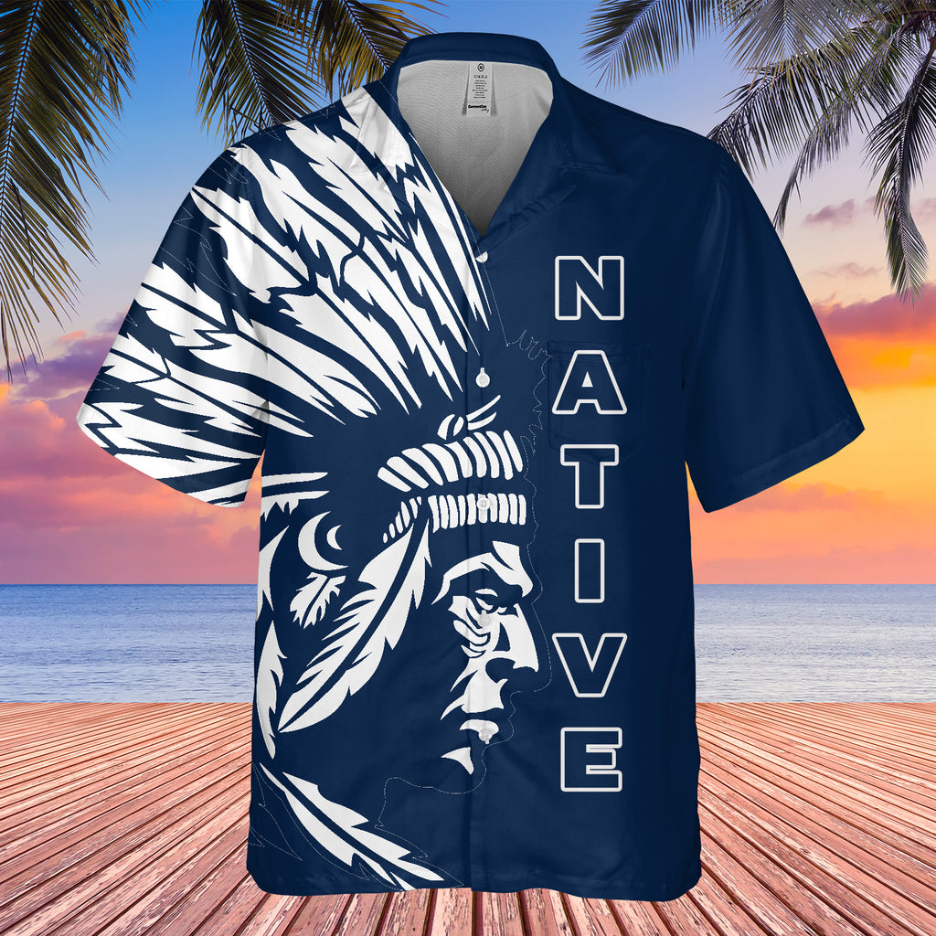 Powwow StoreGBHW000946 Tribe Design Native American Hawaiian Shirt 3D