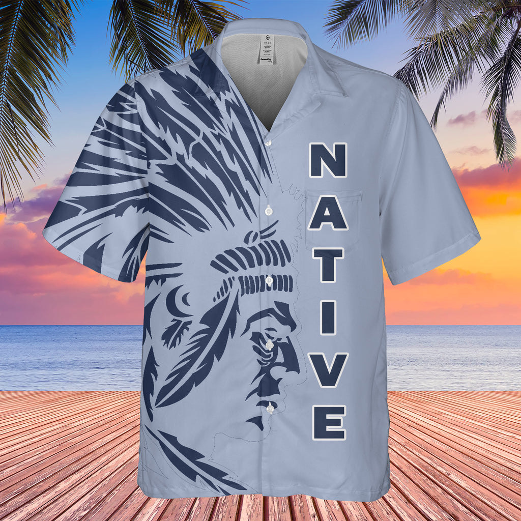 Powwow StoreGBHW000948 Tribe Design Native American Hawaiian Shirt 3D