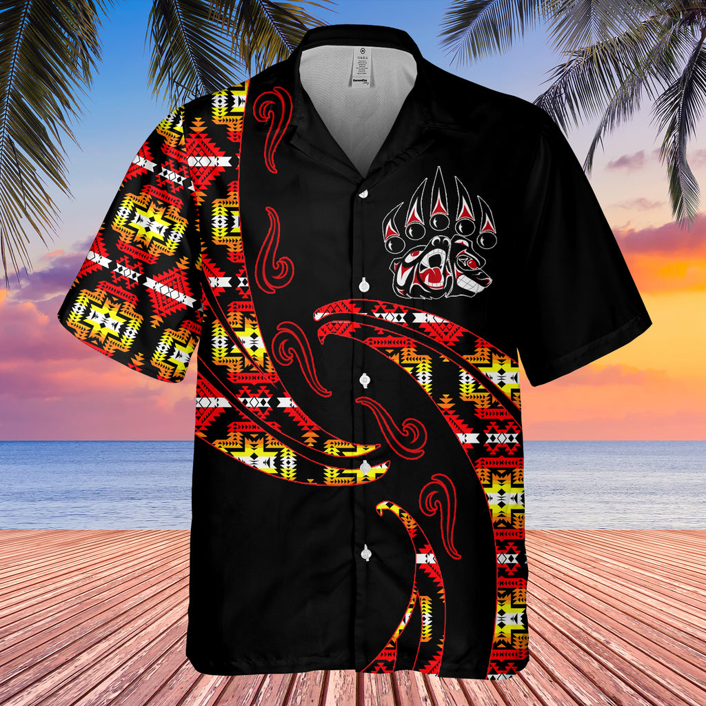 Powwow StoreGBHW001079 Tribe Design Native American Hawaiian Shirt 3D