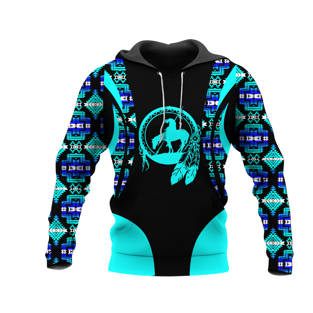 Powwow StoreHD001097 Pattern Native Pride 3D Hoodie