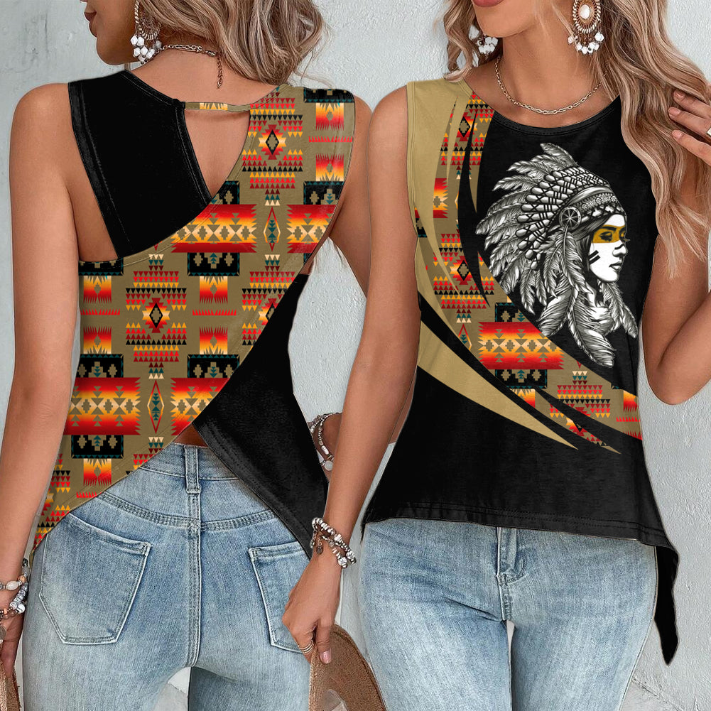 Powwow StoreCBT0016 Pattern Native Cross Back Top