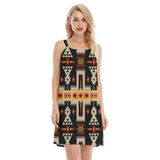 Powwow StoreGBNAT0006201 Native  Design Women's Oneck Cami Dress