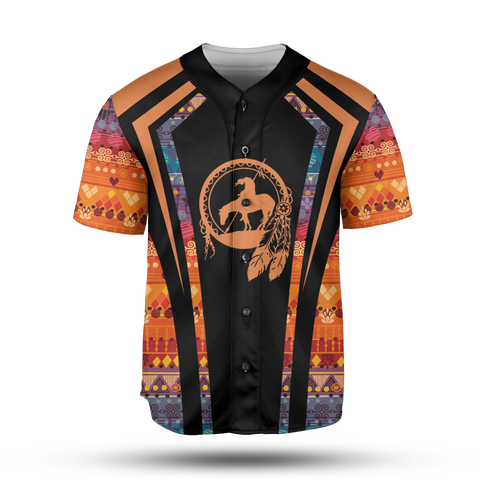 Powwow StoreBJ00010 Pattern Native Baseball Jersey