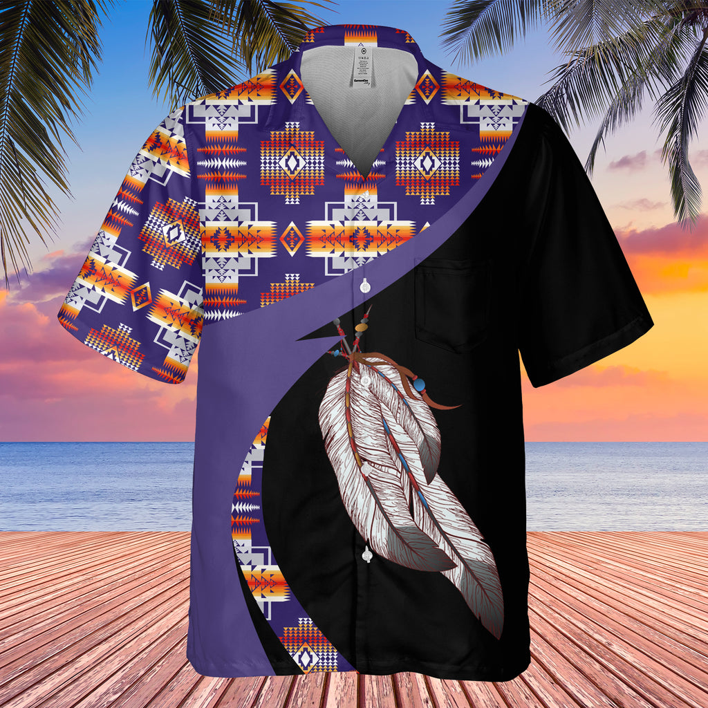 Powwow StoreGBHW000964 Tribe Design Native American Hawaiian Shirt 3D