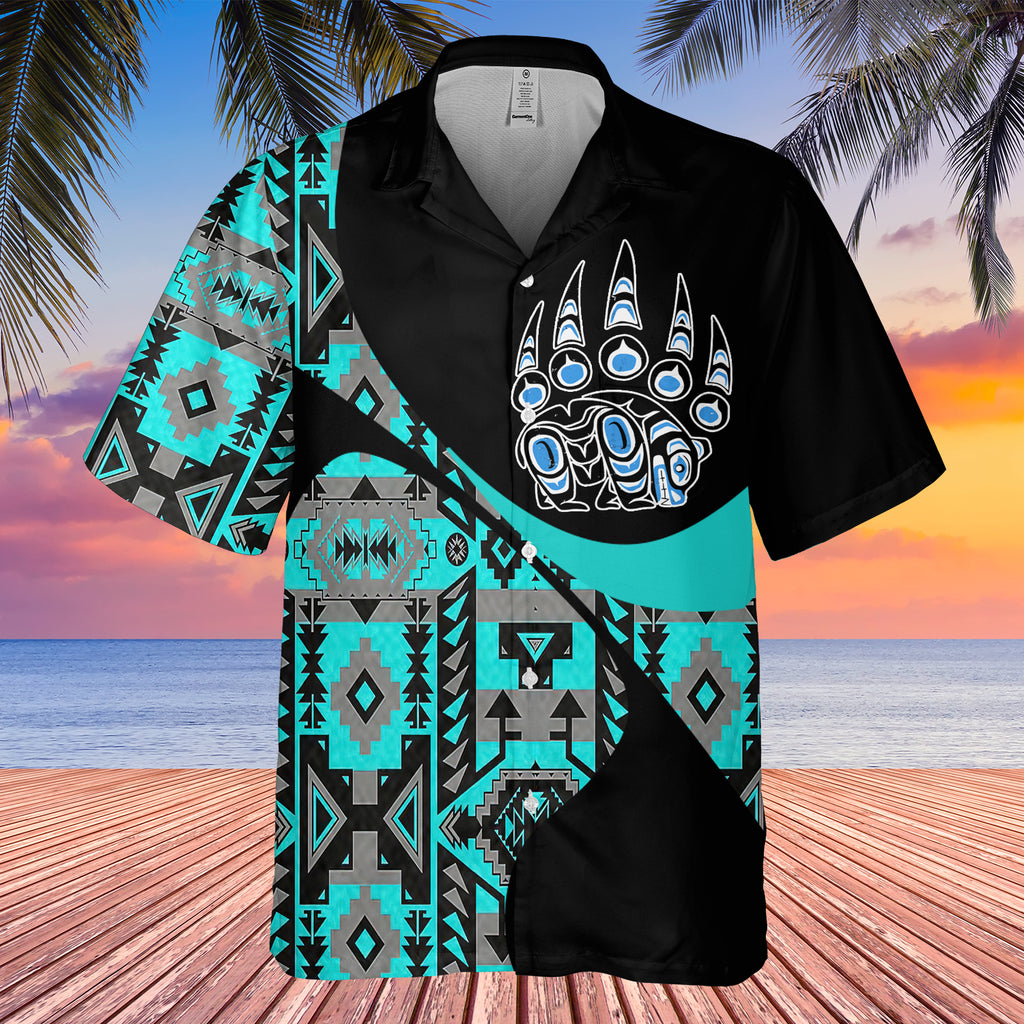 Powwow StoreGBHW001049 Tribe Design Native American Hawaiian Shirt 3D