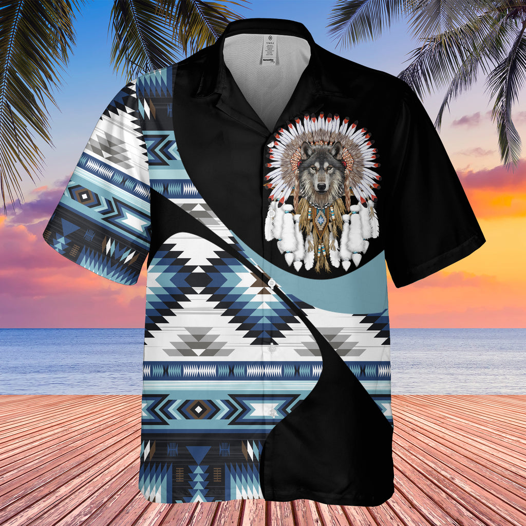 Powwow StoreGBHW001052 Tribe Design Native American Hawaiian Shirt 3D