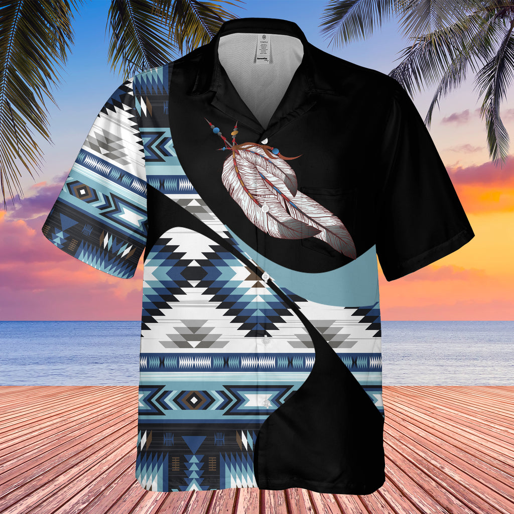 Powwow StoreGBHW001054 Tribe Design Native American Hawaiian Shirt 3D