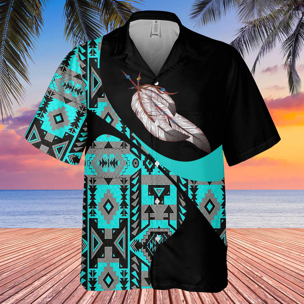 Powwow StoreGBHW001051 Tribe Design Native American Hawaiian Shirt 3D