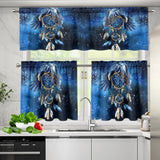 GB-NAT00065 Pattern Native American  Curtain Valance and Kitchen Tiers Set
