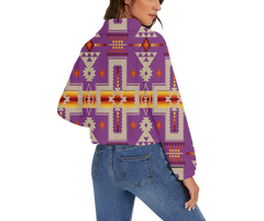 GB-NAT00062-07 Pattern Native American Women's Zip Jacket