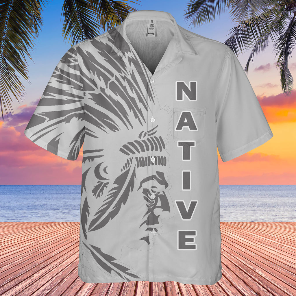 Powwow StoreGBHW000951 Tribe Design Native American Hawaiian Shirt 3D