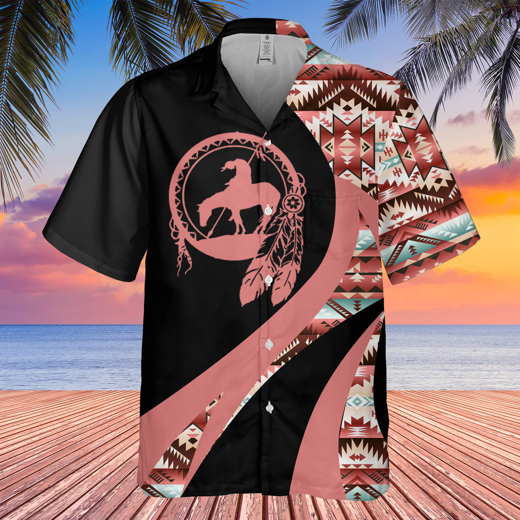 GB-HW000960 Tribe Design Native American Hawaiian Shirt 3D