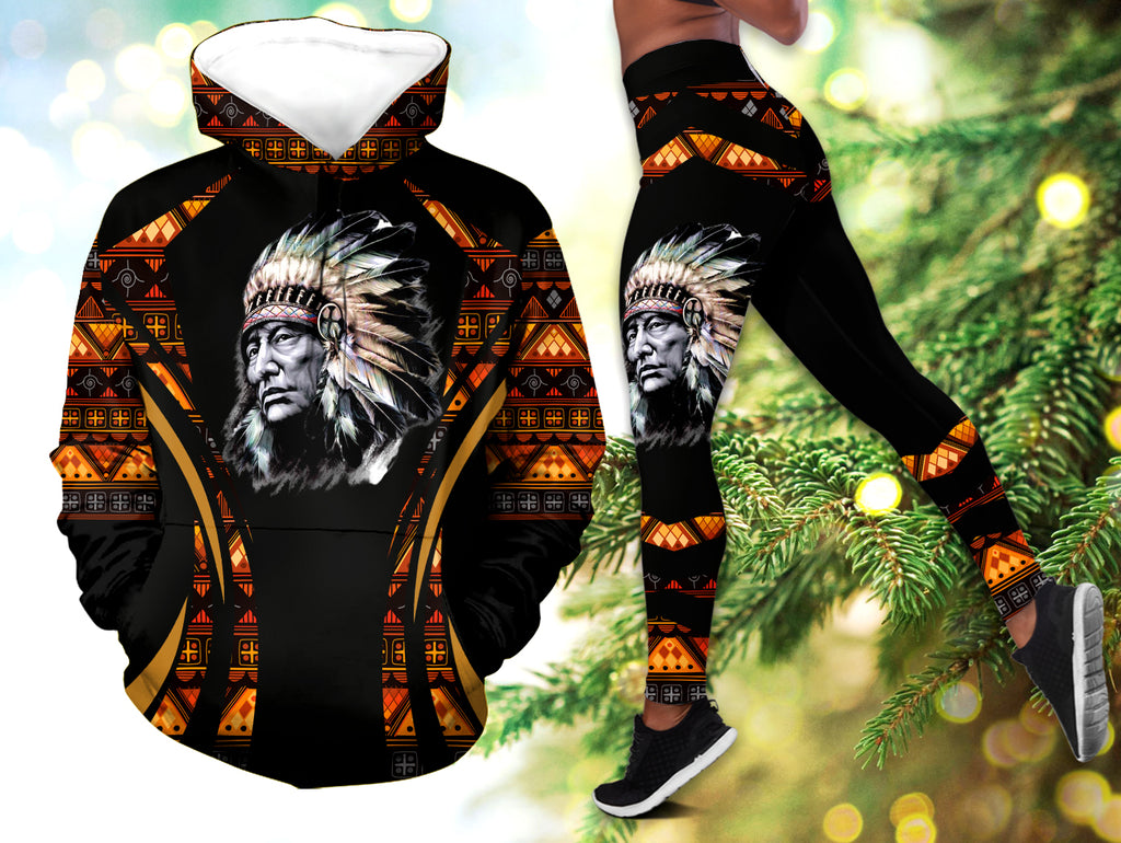 Powwow StoreHLS00693 Pattern Native 3D Hoodie Legging Set