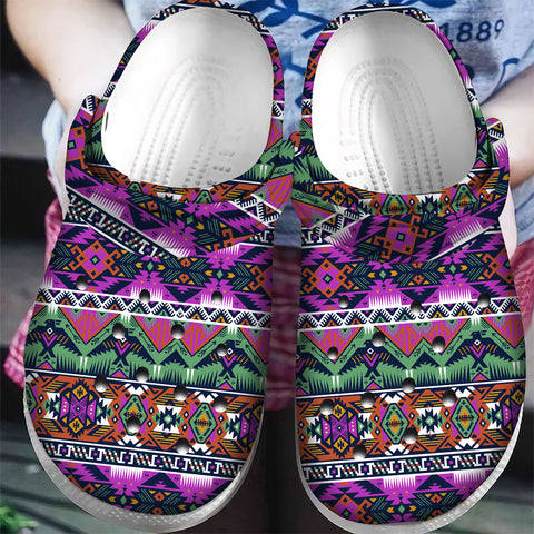 GB-NAT00071-02 Pattern Native American  Crocs Clogs Shoes