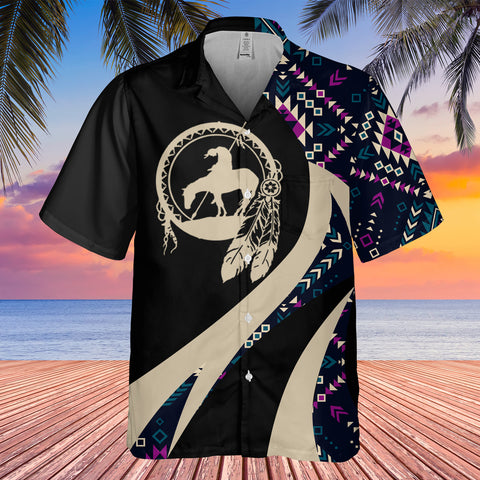 GB-HW000961 Tribe Design Native American Hawaiian Shirt 3D