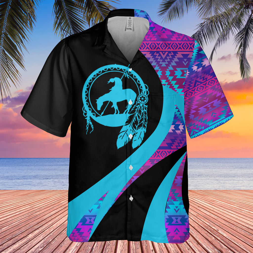 Powwow StoreGBHW000967 Tribe Design Native American Hawaiian Shirt 3D