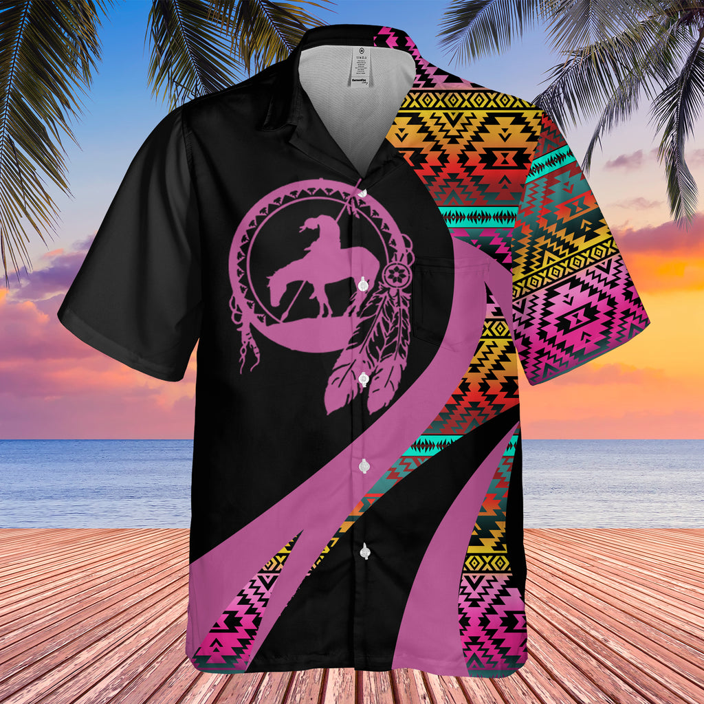 Powwow StoreGBHW000969 Tribe Design Native American Hawaiian Shirt 3D