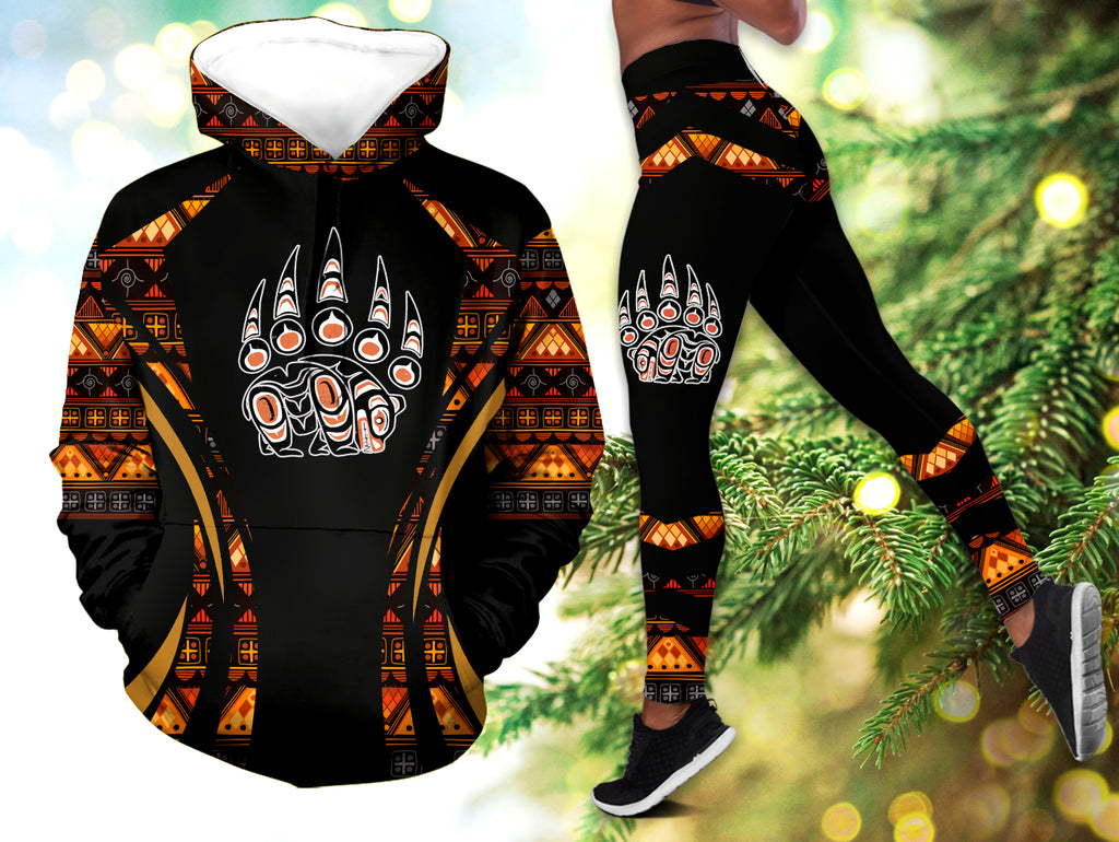 Powwow StoreHLS00694 Pattern Native 3D Hoodie Legging Set