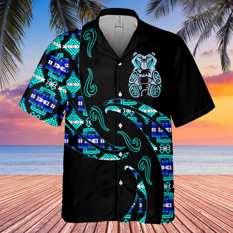 Powwow StoreGBHW001082 Tribe Design Native American Hawaiian Shirt 3D