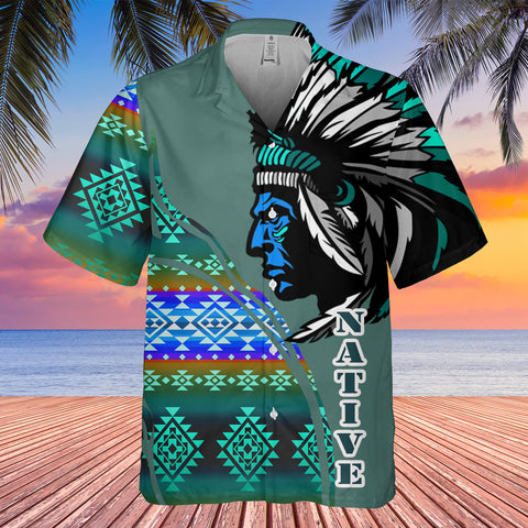 GB-HW000221 Tribe Design Native American Hawaiian Shirt 3D