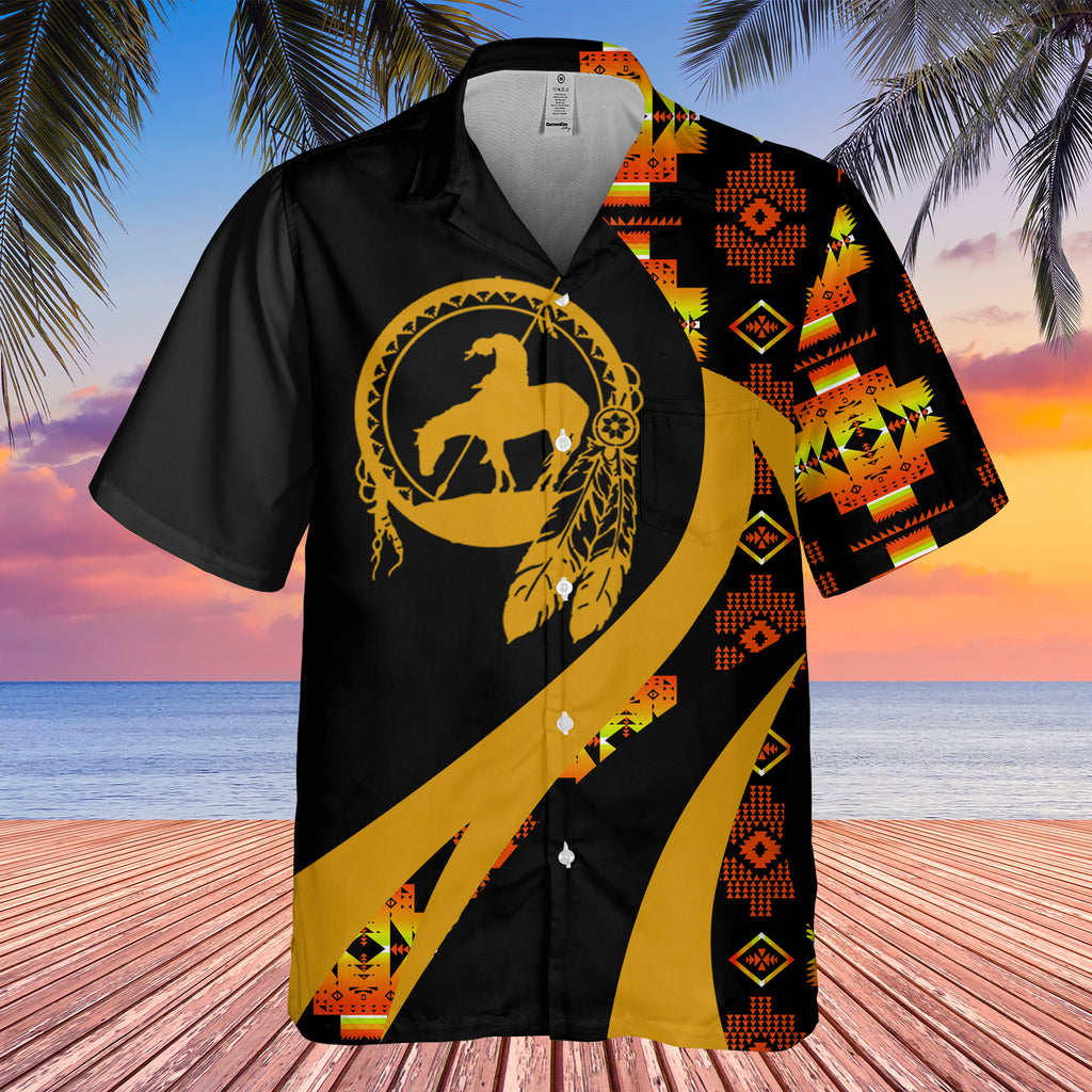 Powwow StoreGBHW000976 Tribe Design Native American Hawaiian Shirt 3D