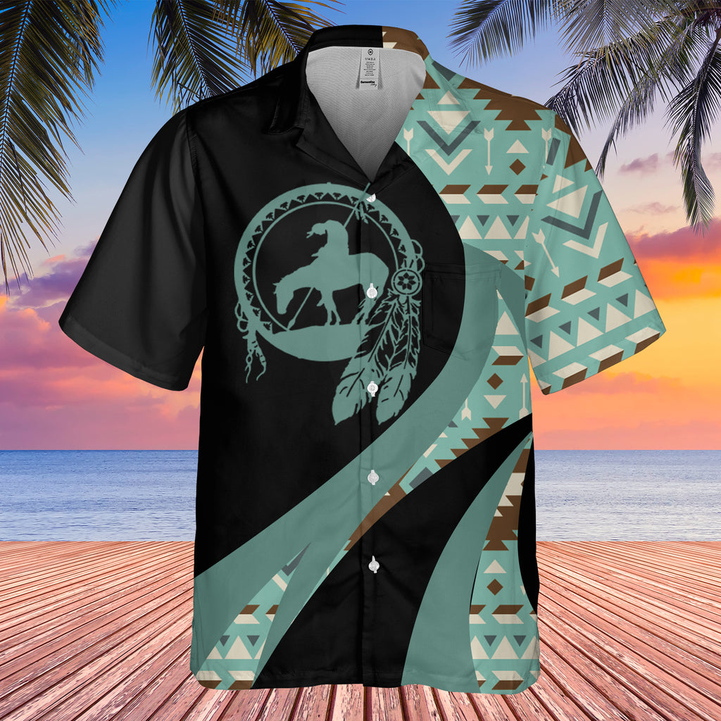 Powwow StoreGBHW000978 Tribe Design Native American Hawaiian Shirt 3D