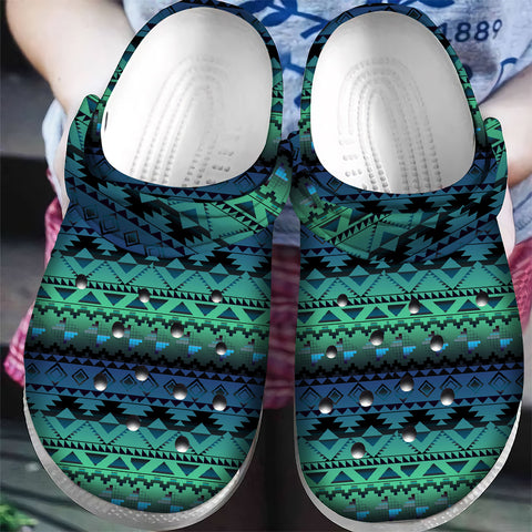 GB-NAT00601 Pattern Native American  Crocs Clogs Shoes
