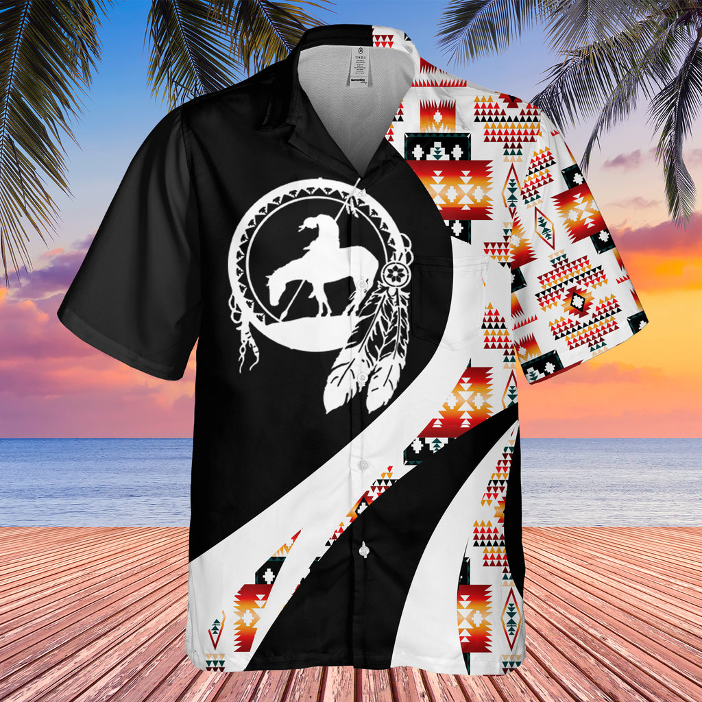 Powwow StoreGBHW000956 Tribe Design Native American Hawaiian Shirt 3D