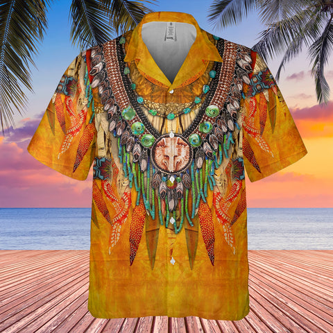 Powwow StoreGBNAT00562 Tribe Design Native American Hawaiian Shirt 3D