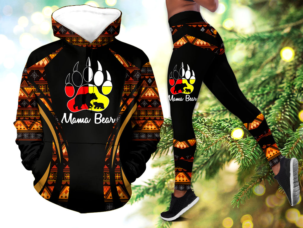 Powwow StoreHLS00682 Pattern Native 3D Hoodie Legging Set