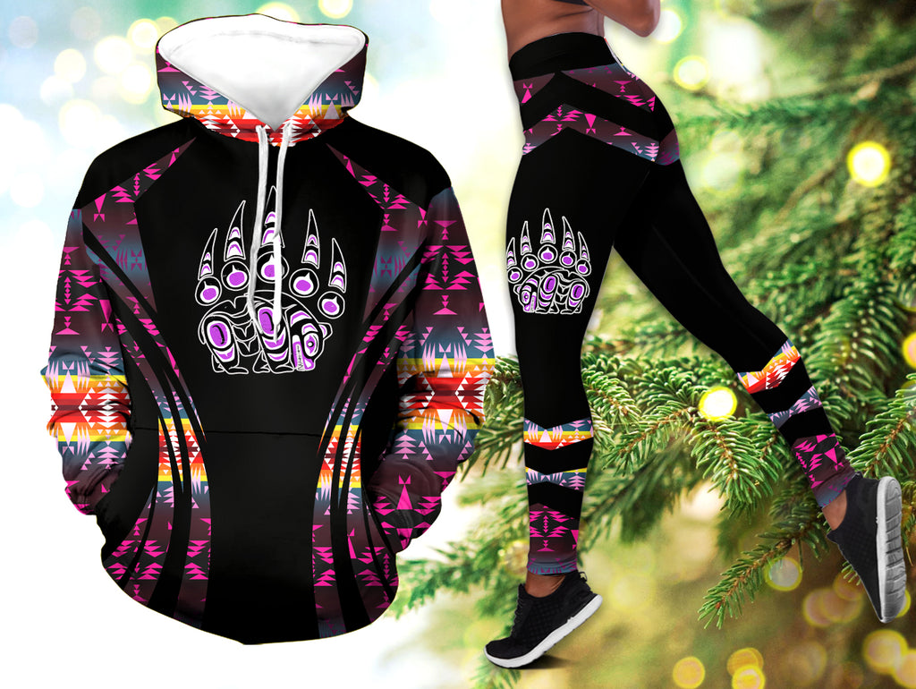 Powwow StoreHLS00697 Pattern Native 3D Hoodie Legging Set